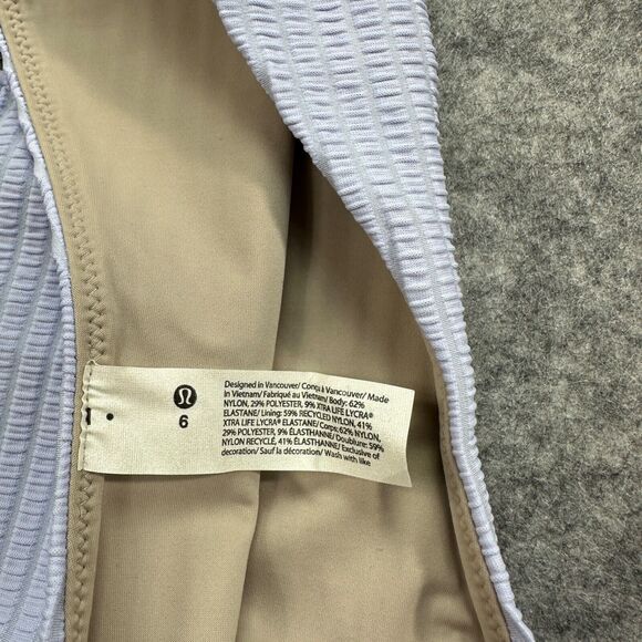 New Lululemon Blue Smocked Mid-Rise Skimpy Swim Bottoms ebej Blue Size 6 - Picture 6 of 7